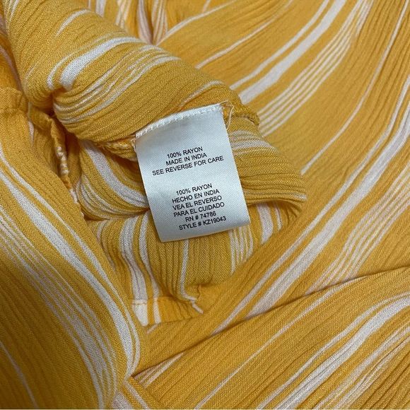 Patrons of Peace Split Knot Cut-out Front Jumpsuit Yellow & White Stripe Sz-M - Picture 8 of 8